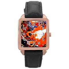 Smashed Butterfly 2 Rose Gold Leather Watch  by bestdesignintheworld