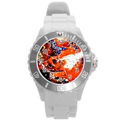 Smashed Butterfly 2 Round Plastic Sport Watch (l) by bestdesignintheworld