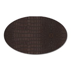 Gator Brown Leather Print Oval Magnet by LoolyElzayat