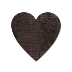 Gator Brown Leather Print Heart Magnet by LoolyElzayat