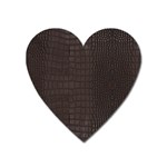 Gator Brown Leather Print Heart Magnet Front