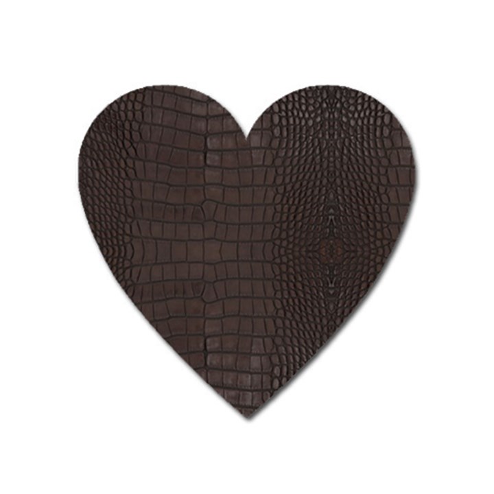 Gator Brown Leather Print Heart Magnet