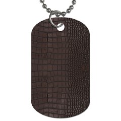 Gator Brown Leather Print Dog Tag (one Side) by LoolyElzayat