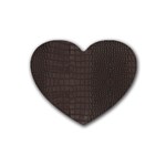 Gator Brown Leather Print Heart Coaster (4 pack)  Front