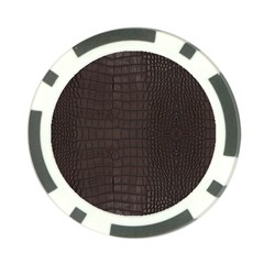 Gator Brown Leather Print Poker Chip Card Guard by LoolyElzayat