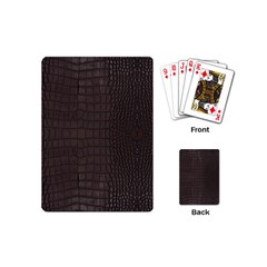 Gator Brown Leather Print Playing Cards (mini)  by LoolyElzayat