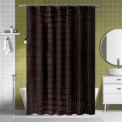 Gator Brown Leather Print Shower Curtain 48  X 72  (small)  by LoolyElzayat