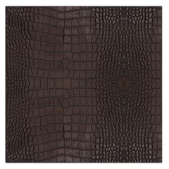 Gator Brown Leather Print Large Satin Scarf (square) by LoolyElzayat