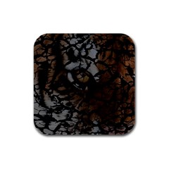 Earth Texture Tiger Shades Rubber Square Coaster (4 Pack)  by LoolyElzayat