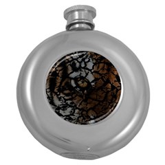 Earth Texture Tiger Shades Round Hip Flask (5 Oz) by LoolyElzayat