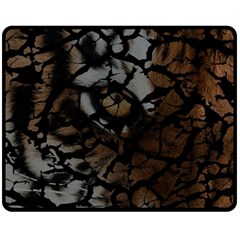 Earth Texture Tiger Shades Fleece Blanket (medium)  by LoolyElzayat