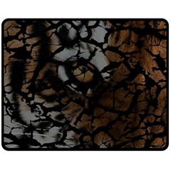 Earth Texture Tiger Shades Double Sided Fleece Blanket (medium)  by LoolyElzayat