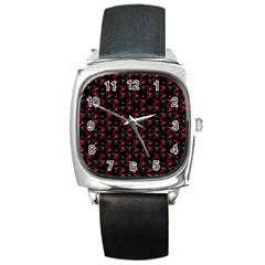 Intricate Polygons Pattern Square Metal Watch by dflcprints