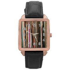 Old Singles Rose Gold Leather Watch  by DeneWestUK