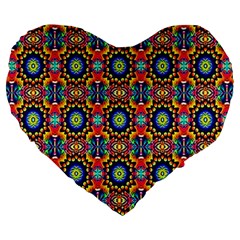 Artwork By Patrick-colorful-47 1 Large 19  Premium Flano Heart Shape Cushions by ArtworkByPatrick