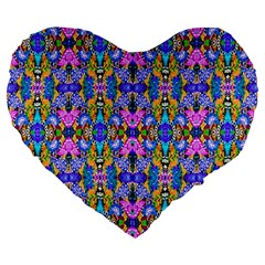 Artwork By Patrick-colorful-48 Large 19  Premium Flano Heart Shape Cushions by ArtworkByPatrick