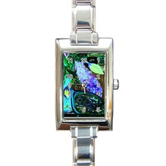 Lilac And Lillies 1 Rectangle Italian Charm Watch by bestdesignintheworld