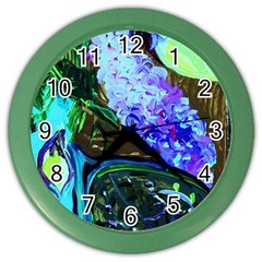 Lilac And Lillies 1 Color Wall Clocks by bestdesignintheworld