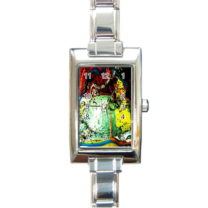 Coffee Land 2 Rectangle Italian Charm Watch