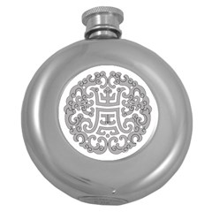 Chinese Traditional Pattern Round Hip Flask (5 Oz) by Nexatart