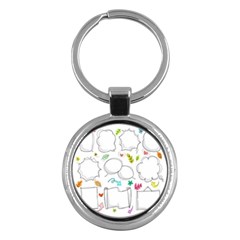 Set Chalk Out Chitchat Scribble Key Chains (round)  by Nexatart