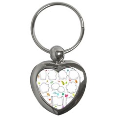 Set Chalk Out Chitchat Scribble Key Chains (heart)  by Nexatart