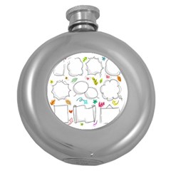 Set Chalk Out Chitchat Scribble Round Hip Flask (5 Oz) by Nexatart