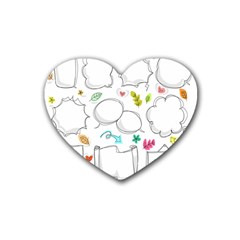 Set Chalk Out Chitchat Scribble Rubber Coaster (heart) 