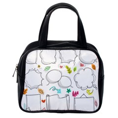 Set Chalk Out Chitchat Scribble Classic Handbags (one Side) by Nexatart