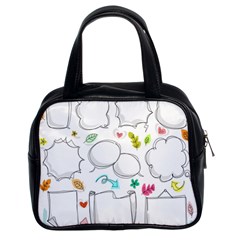 Set Chalk Out Chitchat Scribble Classic Handbags (2 Sides) by Nexatart