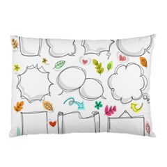 Set Chalk Out Chitchat Scribble Pillow Case by Nexatart