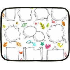 Set Chalk Out Chitchat Scribble Fleece Blanket (mini) by Nexatart