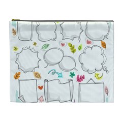 Set Chalk Out Chitchat Scribble Cosmetic Bag (xl) by Nexatart