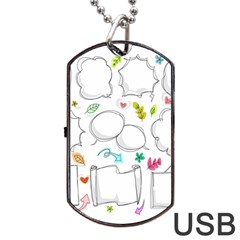 Set Chalk Out Chitchat Scribble Dog Tag Usb Flash (one Side) by Nexatart