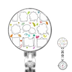 Set Chalk Out Chitchat Scribble Stainless Steel Nurses Watch by Nexatart