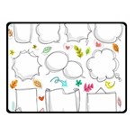 Set Chalk Out Chitchat Scribble Double Sided Fleece Blanket (Small)  45 x34  Blanket Back