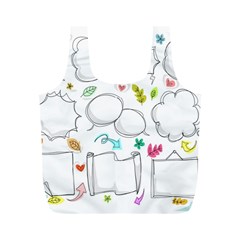 Set Chalk Out Chitchat Scribble Full Print Recycle Bags (m)  by Nexatart