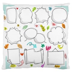 Set Chalk Out Chitchat Scribble Large Flano Cushion Case (one Side) by Nexatart