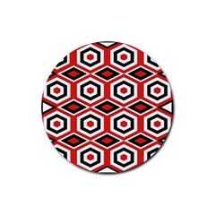 Motif Batik Design Decorative Rubber Coaster (round)  by Nexatart