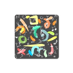 Repetition Seamless Child Sketch Square Magnet by Nexatart