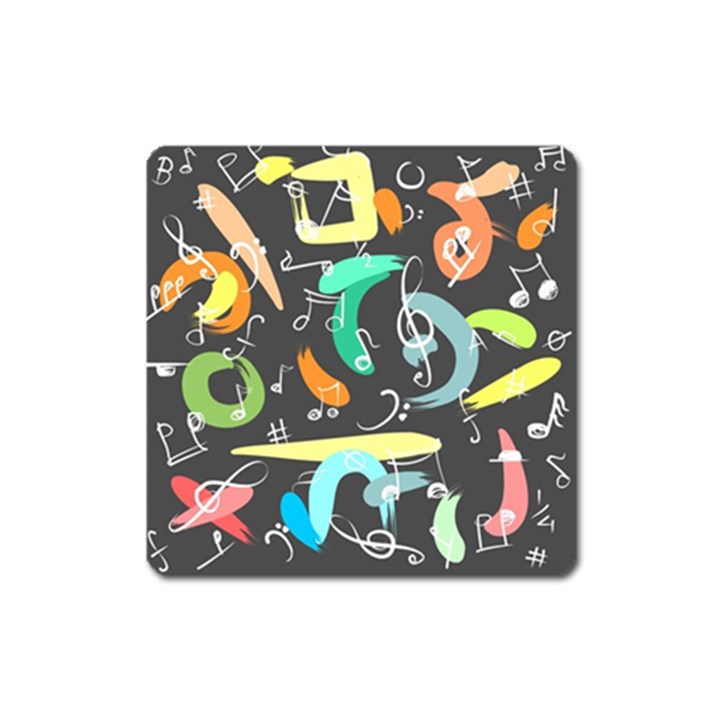 Repetition Seamless Child Sketch Square Magnet