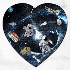 We Found Laika Jigsaw Puzzle (heart) by Valentinaart