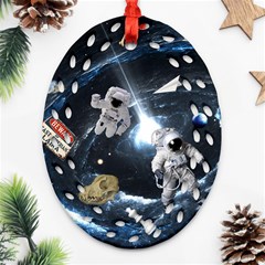 We Found Laika Ornament (oval Filigree) by Valentinaart