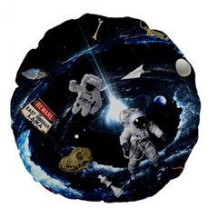 We Found Laika Large 18  Premium Round Cushions by Valentinaart