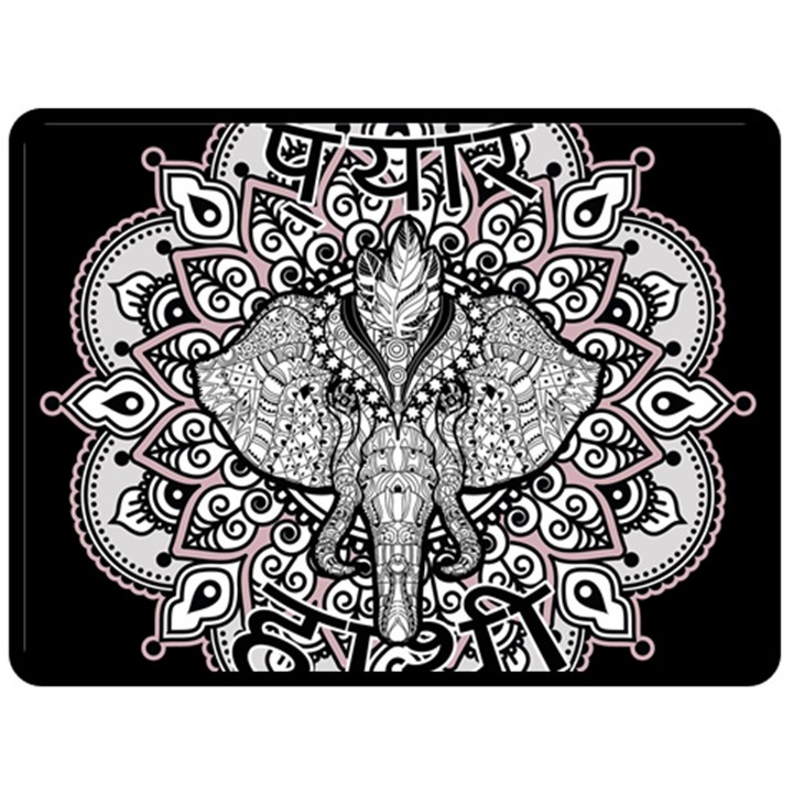 Ornate Hindu Elephant  Fleece Blanket (Large) 