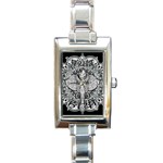 Ornate Hindu Elephant  Rectangle Italian Charm Watch Front