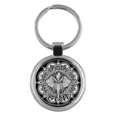 Ornate Hindu Elephant  Key Chains (round)  by Valentinaart