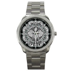 Ornate Hindu Elephant  Sport Metal Watch by Valentinaart