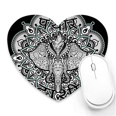 Ornate Hindu Elephant  Heart Mousepads by Valentinaart