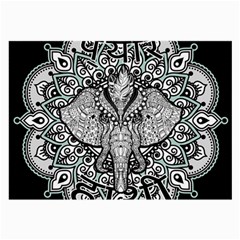 Ornate Hindu Elephant  Large Glasses Cloth (2-side) by Valentinaart